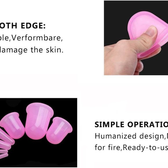 Anti Cellulite Massager Cupping Therapy Massage Sets Silicone Vacuum Suction Cup - Picture 4 of 15
